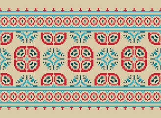 Ethnic tribal style seamless background with frame vector 10 in EPS, JPG format. style, seamless, frame, Tribal, Ethnic