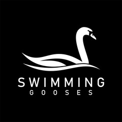 goose swan logo brand design vector	