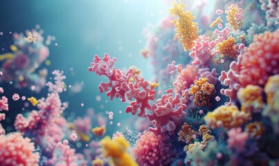 Fototapeta premium A beautiful and colorful coral reef. AI.