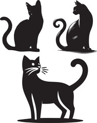 cat silhouette, cat icon, cat vector, 