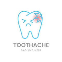 Toothache icon logo design template vector