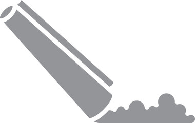 Sniff cocaine or cocaine with rolled paper icon in flat style.