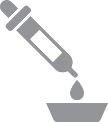 Glyph pipette icon in flat style.