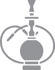 Vector illustration of hookah icon in grey and white color.