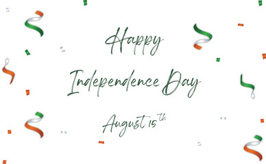Vector illustration: Handwritten lettering of Happy Independence Day on white background.