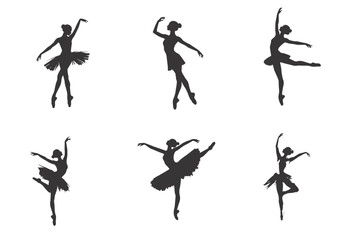 Set Dance girl ballet silhouettes © Agoeng
