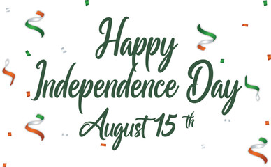 Vector illustration: Handwritten lettering of Happy Independence Day on white background.