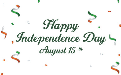 Vector illustration: Handwritten lettering of Happy Independence Day on white background.