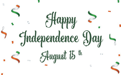 Vector illustration: Handwritten lettering of Happy Independence Day on white background.