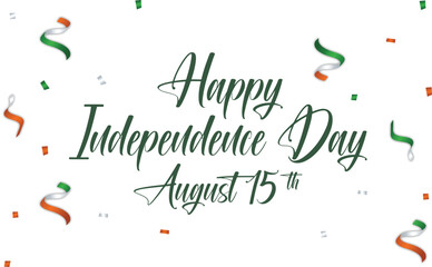 Vector illustration: Handwritten lettering of Happy Independence Day on white background.
