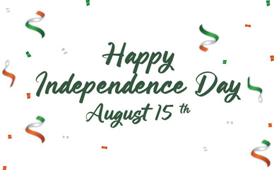 Vector illustration: Handwritten lettering of Happy Independence Day on white background.