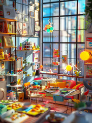 Décoration intérieure colorée pour enfant