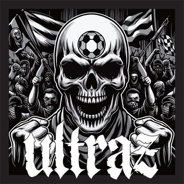 ultras hooligans skull football fans vector hd