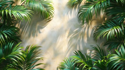 Tropical Palm Leaves Frame