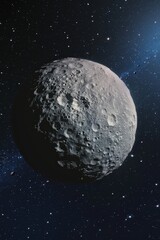 The dwarf planet Ceres, located in the asteroid belt, with its icy surface and mysterious bright spots, Generative AI 