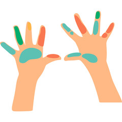 Fototapeta premium Kid Playful Hand with Paint