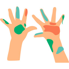 Obraz premium Kid Playful Hand with Paint