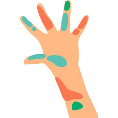 Kid Playful Hand with Paint