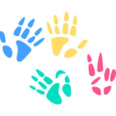 Colorful Handprints Illustration