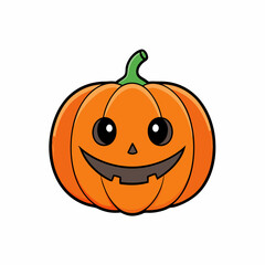 Halloween pumpkin vector illustration, halloween pumpkin cartoon isolated on white, halloween pumpkin with hat, pumpkin vector art