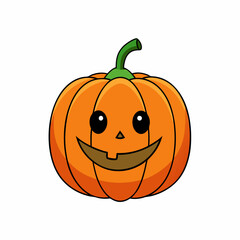 Halloween pumpkin vector illustration, halloween pumpkin cartoon isolated on white, halloween pumpkin with hat, pumpkin vector art