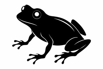 Frog silhouette, toad vector icon, isolated black silhouette of a frog

