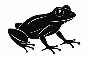 Frog silhouette, toad vector icon, isolated black silhouette of a frog

