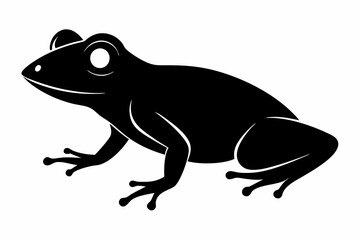 Frog silhouette, toad vector icon, isolated black silhouette of a frog

