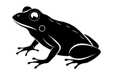 Frog silhouette, toad vector icon, isolated black silhouette of a frog

