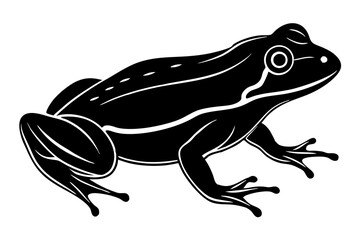 Frog silhouette, toad vector icon, isolated black silhouette of a frog

