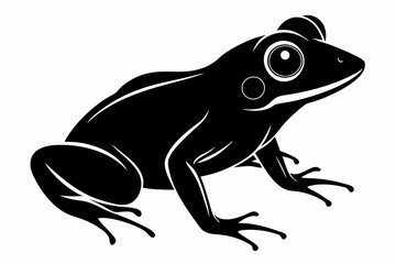 Frog silhouette, toad vector icon, isolated black silhouette of a frog

