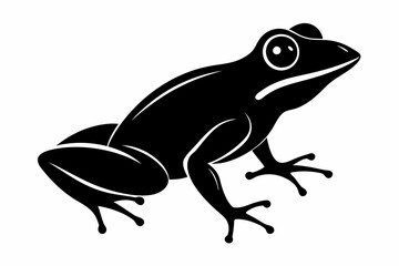 Frog silhouette, toad vector icon, isolated black silhouette of a frog

