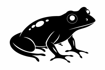 Frog silhouette, toad vector icon, isolated black silhouette of a frog

