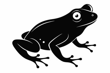 Frog silhouette, toad vector icon, isolated black silhouette of a frog

