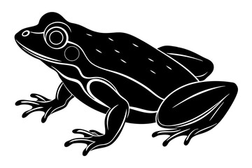 Frog silhouette, toad vector icon, isolated black silhouette of a frog

