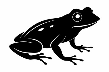 Frog silhouette, toad vector icon, isolated black silhouette of a frog

