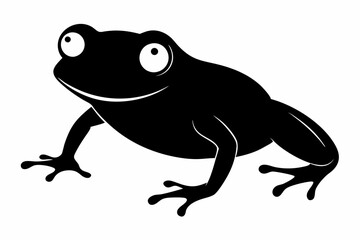 Frog silhouette, toad vector icon, isolated black silhouette of a frog

