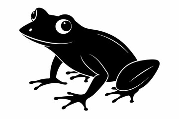 Frog silhouette, toad vector icon, isolated black silhouette of a frog

