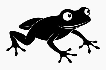 Frog silhouette, toad vector icon, isolated black silhouette of a frog

