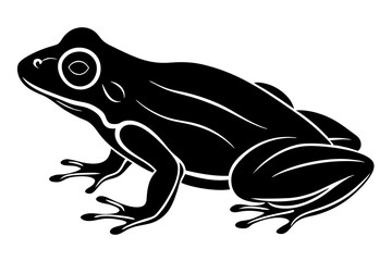 Frog silhouette, toad vector icon, isolated black silhouette of a frog

