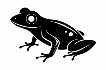 Frog silhouette, toad vector icon, isolated black silhouette of a frog


