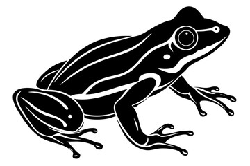 Frog silhouette, toad vector icon, isolated black silhouette of a frog

