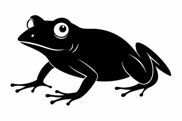 Frog silhouette, toad vector icon, isolated black silhouette of a frog

