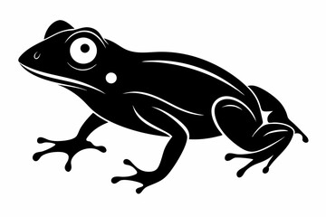 Frog silhouette, toad vector icon, isolated black silhouette of a frog

