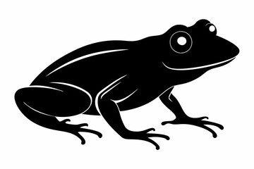 Frog silhouette, toad vector icon, isolated black silhouette of a frog

