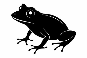 Frog silhouette, toad vector icon, isolated black silhouette of a frog


