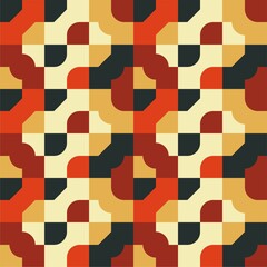 Beautiful of Colorful Black, Orange and Brown Shape, Repeated, Abstract, Illustrator Pattern Wallpaper. Image for Printing on Paper, Wallpaper or Background, Covers, Fabrics