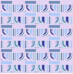 Beautiful of Colorful Blue and Green Shape, Repeated, Abstract, Illustrator Pattern Wallpaper. Image for Printing on Paper, Wallpaper or Background, Covers, Fabrics
