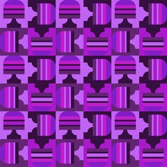 Beautiful of Colorful Purple Lamp Shape, Repeated, Abstract, Illustrator Pattern Wallpaper. Image for Printing on Paper, Wallpaper or Background, Covers, Fabrics