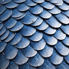 Abstract view of the scales on a fish , showing a pattern of overlapping blue and silver scales